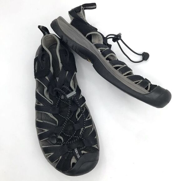 Keen Whisper Black Gray Waterproof Anti Odor Anatomic Footbed Performance Sandal - Picture 3 of 12